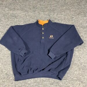 Straight Down Sweater Mens XL Blue Henley Pebble Beach Golf Cotton Blend Preppy